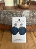 Dark denim boho earrings